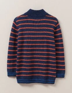 Stripe Half Zip Funnel Neck Jumper -Crew Clothing BBK011 PBLRCLY 2