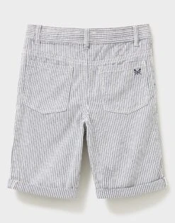 Ticking Stripe Pull On Shorts -Crew Clothing BCE017 BLUEWHITE 2