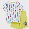 Surf Board Print T-Shirt And Shorts