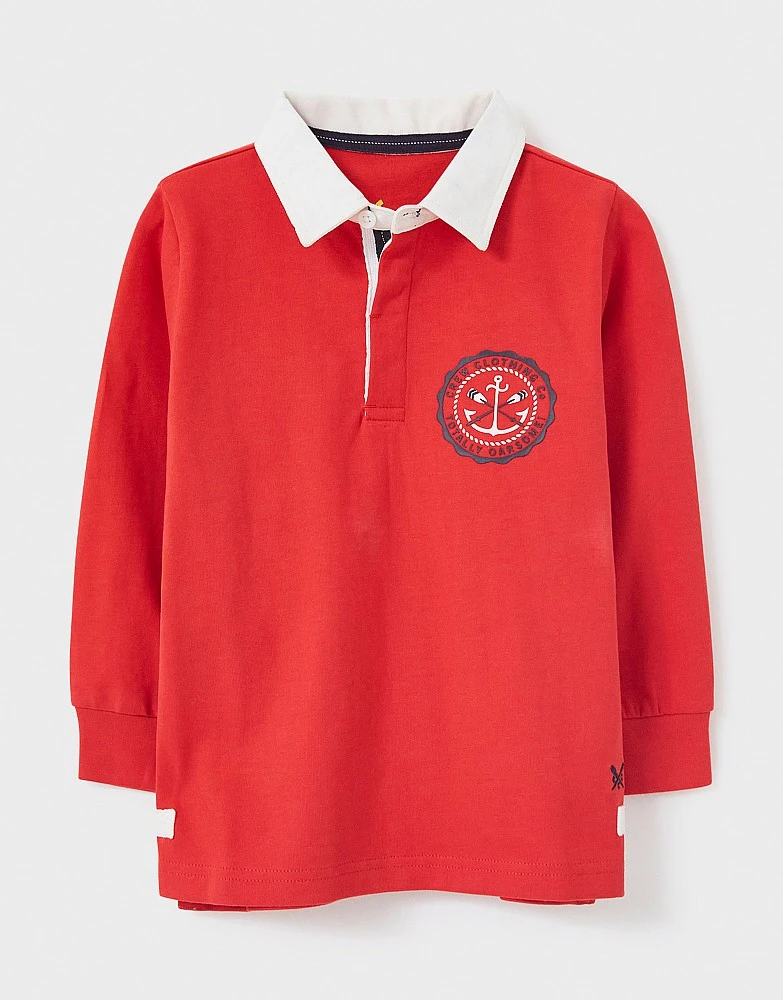 Long Sleeve Plain Rugby Shirt With Badge 1 Long Sleeve Plain Rugby Shirt With Badge