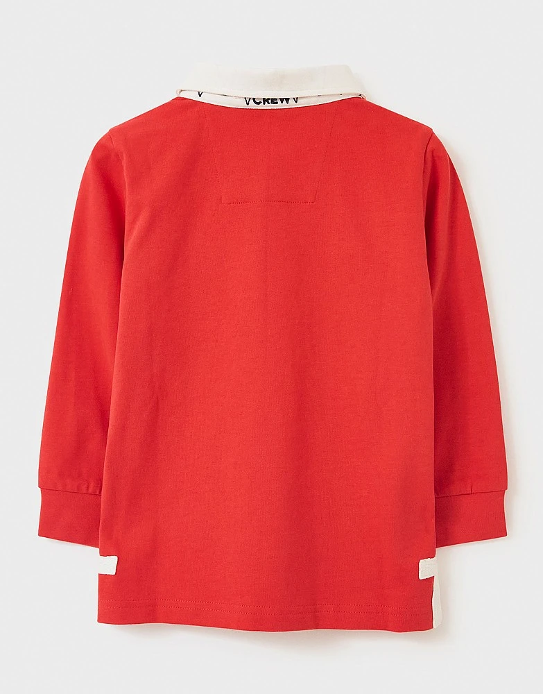 Long Sleeve Plain Rugby Shirt With Badge 2 Long Sleeve Plain Rugby Shirt With Badge - Image 2