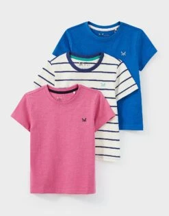 3 Pack Plain & Stripe T-Shirts