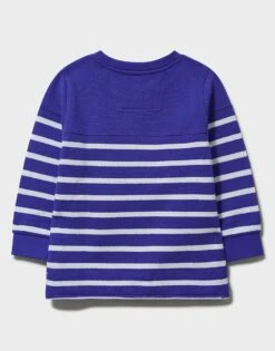 Crew Neck Padstow Stripe Sweatshirt -Crew Clothing BGA008 BLUEWHITE 2