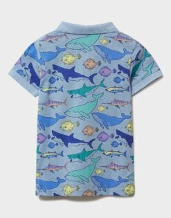 Fish Print Polo -Crew Clothing BGJ009 MULTI 2