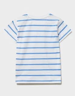 Fish Print Stripe T-Shirt 5 Fish Print Stripe T-Shirt -Crew Clothing BGJ011 WHTMULTI 2