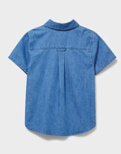 Short Sleeve Chambray Shirt -Crew Clothing BGS003 CHAMBRAY 2