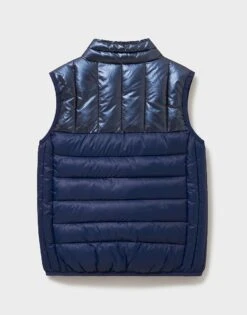 Lightweight Mixed Fabric Gilet 5 Lightweight Mixed Fabric Gilet -Crew Clothing BHO007 NAVY 2