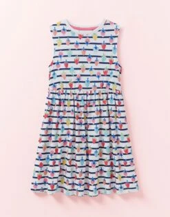 Sleeveless Stripe Strawberry Jersey Dress