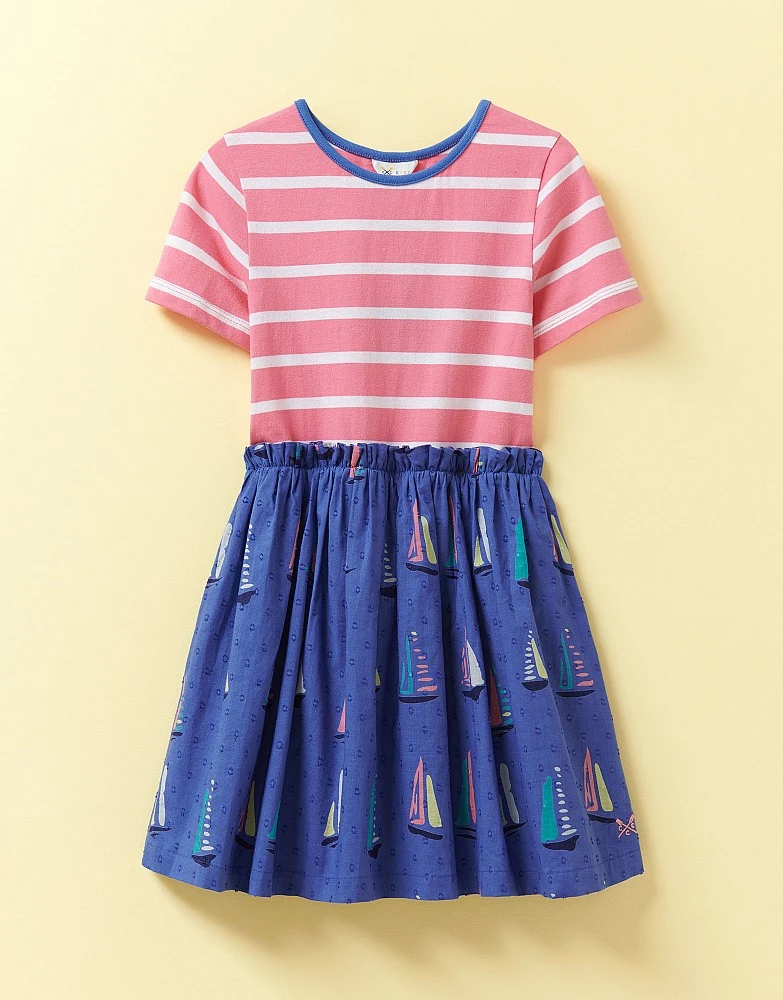 Boat Print Woven Skirt And Jersey Top 1 Boat Print Woven Skirt And Jersey Top