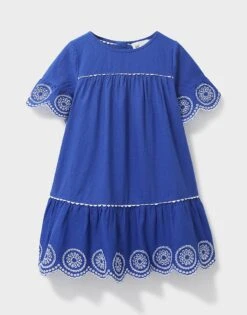 Girls' Woven Scalloped Broderie Dress