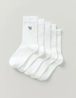 5 Pack Embroidered Scallop Edge Socks