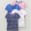 Short Sleeve 4 Pack Stripe & Print T-Shirts