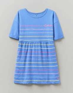 Short Sleeve Stripe Jersey Dress