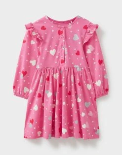 Heart Print Jersey Dress