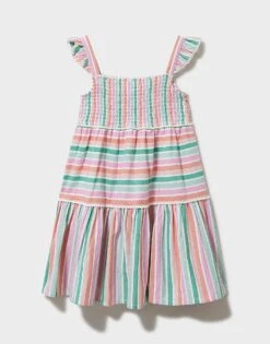 Pom Pom Stripe Dress -Crew Clothing GED018 MULSTRP 2