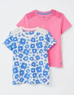 2 Pack Broderie Trim T-Shirts