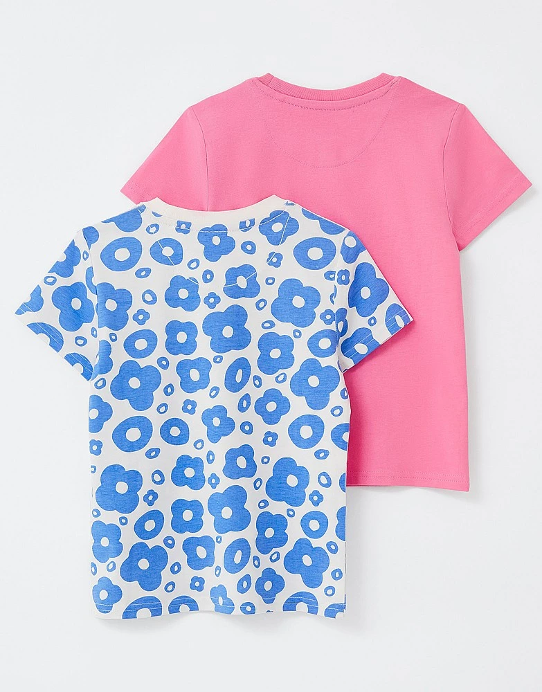 2 Pack Broderie Trim T-Shirts 2 2 Pack Broderie Trim T-Shirts - Image 2