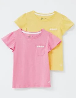 2 Pack Angel Sleeve T-Shirts With Daisy Pocket