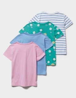 4 Pack Short Sleeve Plain And Stripe T-Shirts -Crew Clothing GEJ011 MULTI 2