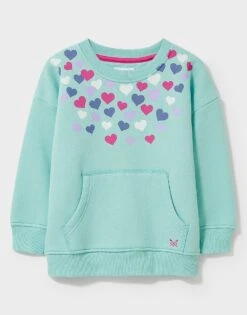 Glitter Print Heart Sweatshirt