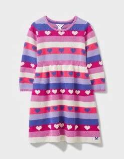 Heart Intarsia Knitted Dress