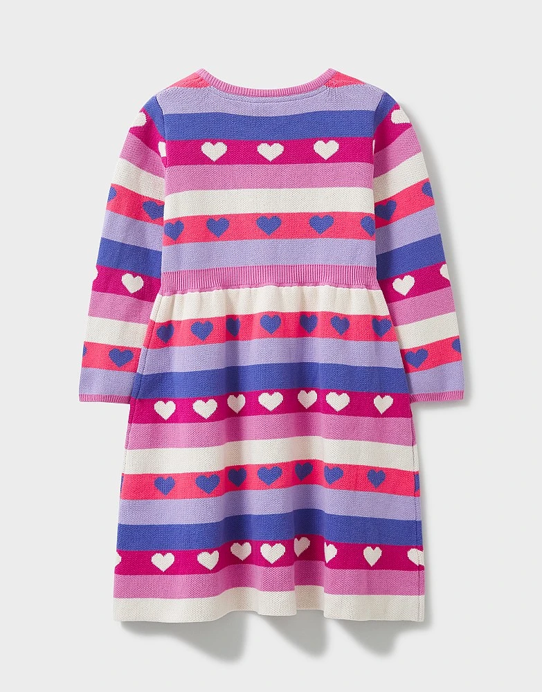 Heart Intarsia Knitted Dress 2 Heart Intarsia Knitted Dress - Image 2