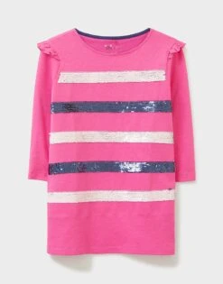 Sequin Stripe Jersey Dress