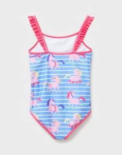 Unicorn Swimming Costume -Crew Clothing GGF006 BLUEMULTI 2