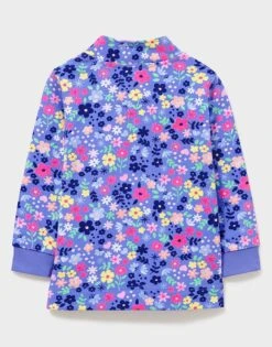 Floral Print Half Zip Sweatshirt -Crew Clothing GHA001 BLUEMULTI 2