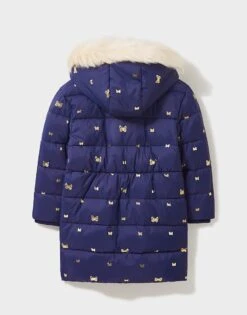 Printed Padded Parka Coat -Crew Clothing GHO004 NAVYMULTI 2