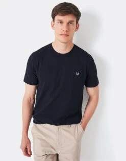 Navy Crew Neck Cotton T-Shirt