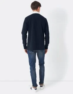 Navy Long Sleeve Cotton Rugby Shirt 8 Navy Long Sleeve Cotton Rugby Shirt -Crew Clothing MKE006 NAVY 3