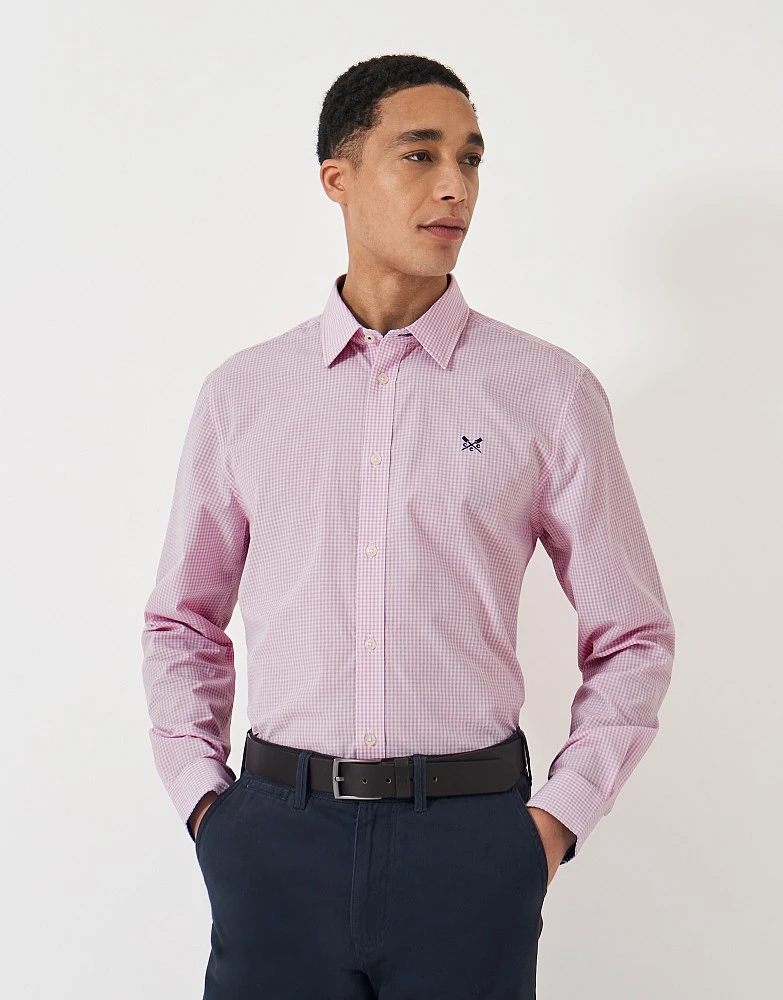 Pink Micro Gingham Classic Fit Cotton Shirt 4 Pink Micro Gingham Classic Fit Cotton Shirt - Image 4