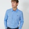 Sky Blue Micro Stripe Classic Fit Cotton Shirt