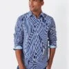 Blue Micro Stripe Classic Fit Cotton Shirt