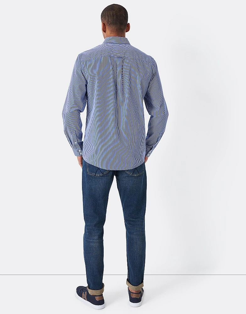 Blue Micro Stripe Classic Fit Cotton Shirt 3 Blue Micro Stripe Classic Fit Cotton Shirt - Image 3