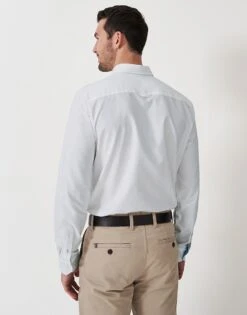 White Slim Fit Cotton Oxford Shirt -Crew Clothing MMB032 WHITE 2