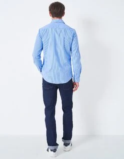 Crew Slim Fit Micro Stripe Shirt -Crew Clothing MMB062 SKY 2