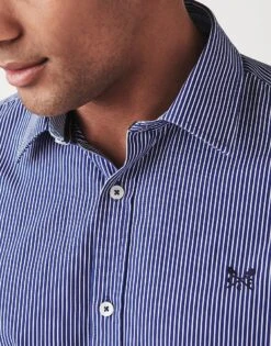 Crew Slim Fit Micro Stripe Shirt -Crew Clothing MMB062 ULTRAMARNE 3