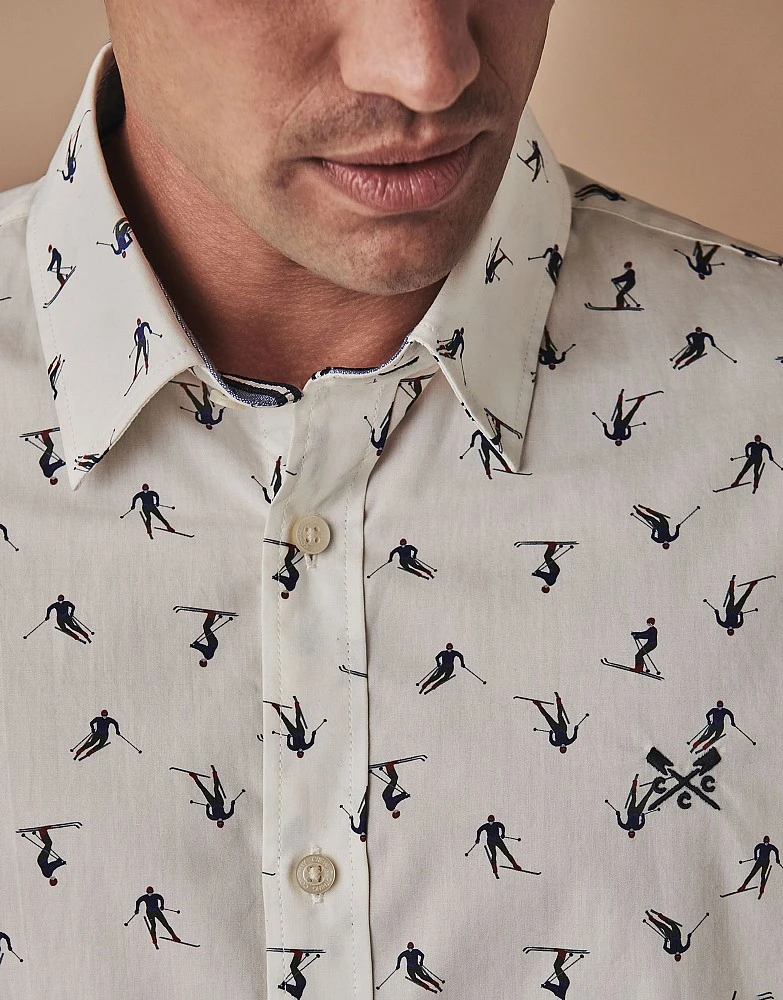 Long Sleeve Slim Fit Apres Ski Print Shirt 2 Long Sleeve Slim Fit Apres Ski Print Shirt - Image 2