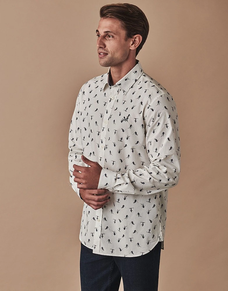 Long Sleeve Slim Fit Apres Ski Print Shirt 4 Long Sleeve Slim Fit Apres Ski Print Shirt - Image 4