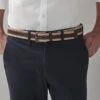 Webbing Leather Mix Belt