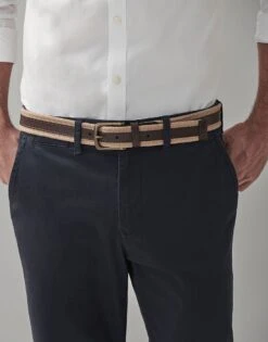 Webbing Leather Mix Belt