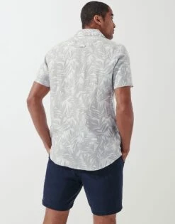 Short Sleeve Natural Fit Linen Shirt -Crew Clothing MOB128 NATLECRU 2