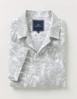 Short Sleeve Natural Fit Linen Shirt -Crew Clothing MOB128 NATLECRU 4