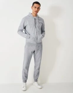 Crossed Oars Zip Through Hoodie - Grey