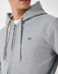 Crossed Oars Zip Through Hoodie - Grey -Crew Clothing MOD103 GRYMRL 3