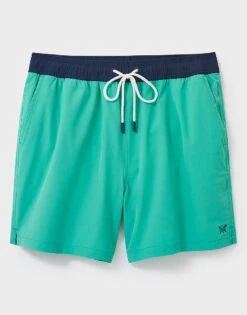 Sustainable Contrast Waist Swim Shorts 7 Sustainable Contrast Waist Swim Shorts -Crew Clothing MOI002 WATERFALL 3