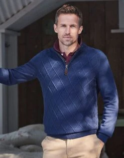 Argyle Half Zip Jumper