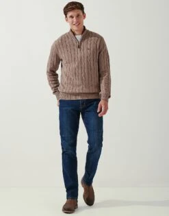 Regatta Half Zip Jumper -Crew Clothing MPC041 EARTHMRL 2